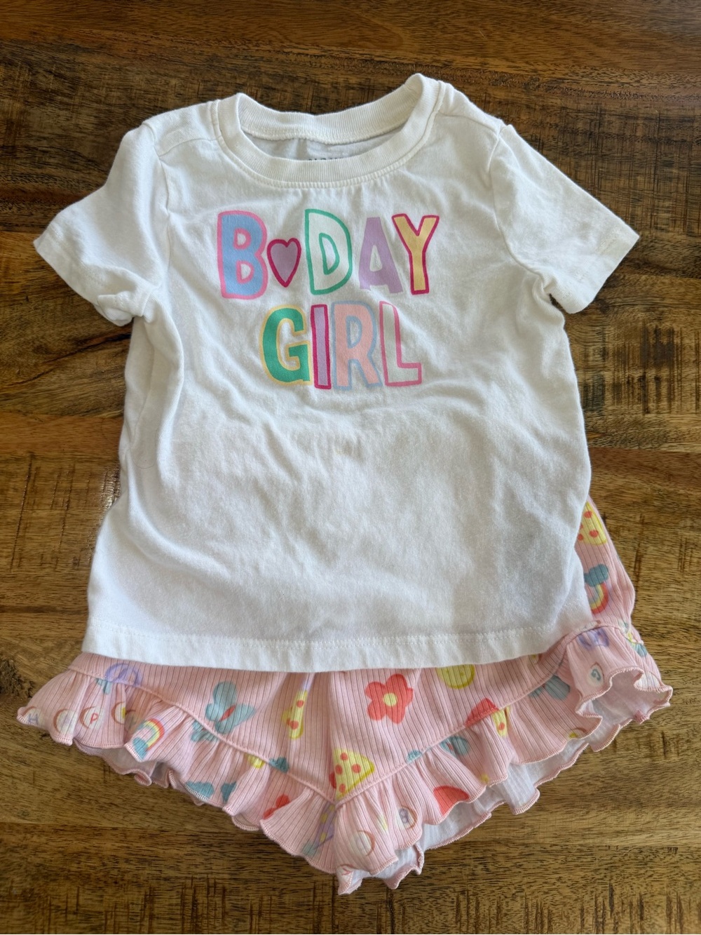 Old Navy birthday girl Graphic Tee and shorts